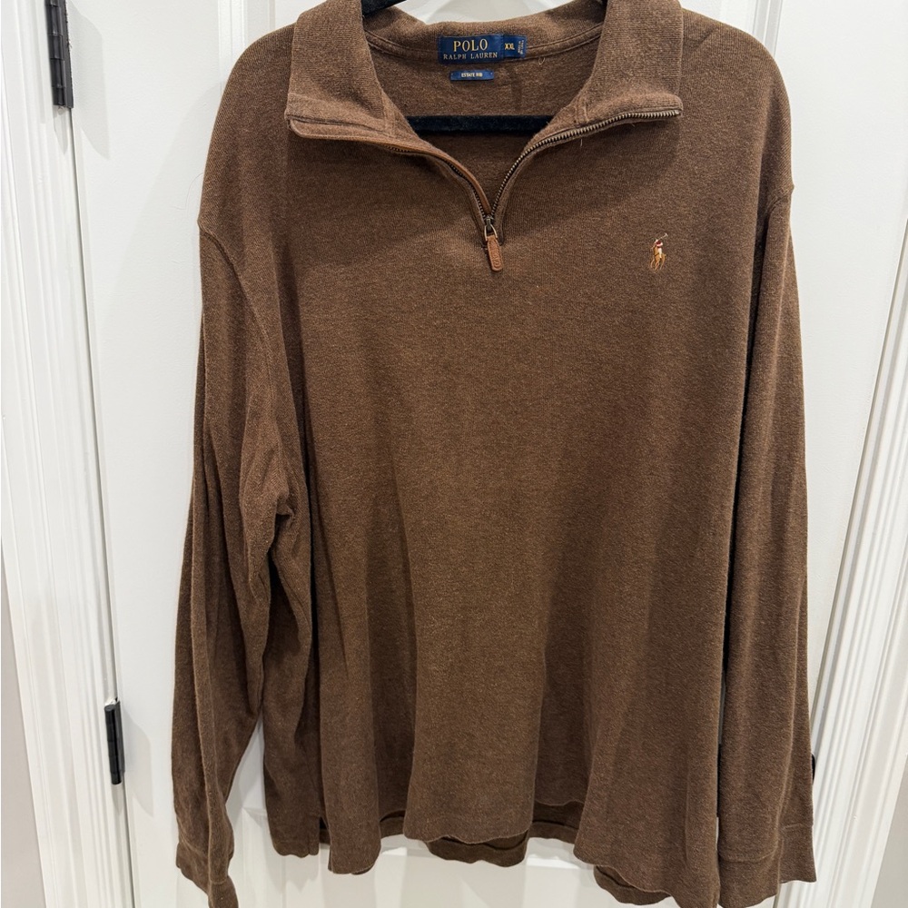 Ralph Lauren Brown Knit Quarter Zip